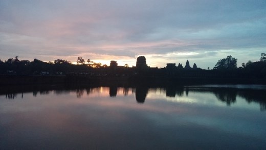 Main Angkor Wat temple at dawn