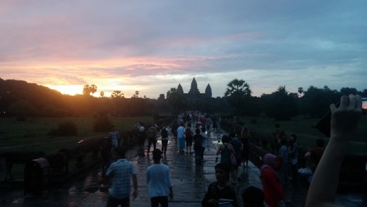 After passing through the entrance, there's a long road leading up to the temple. Probably a bridge during rainy season.