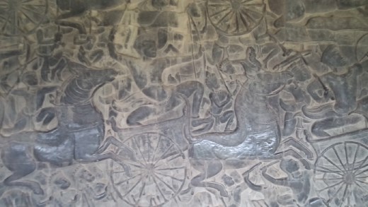 The carvings tell stories of battles