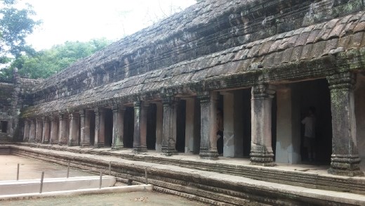 This whole wall was rebuilt. Each stone was located and those that were missing were replaced