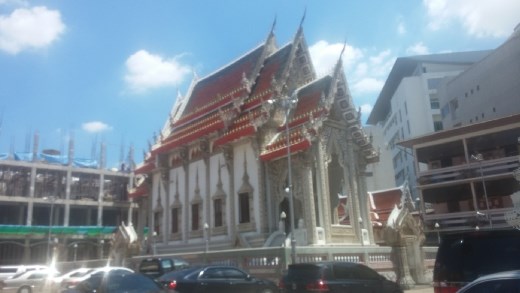 Temple tucked away in a neighborhood