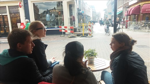 View from a coffee shop in Utrecht - notice the bicycles in the street