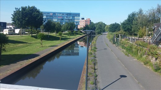 A spur of the river goes through the park