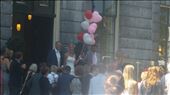 Bride and Groom emerging from church to a crowd of guests: by cfitchey, Views[242]