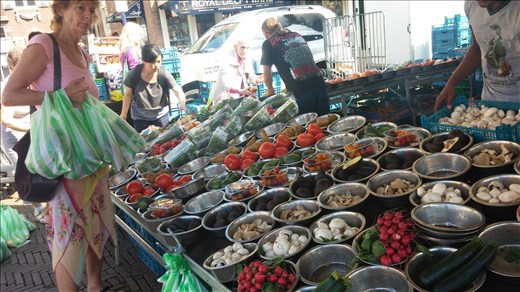 Vegetable stall in food market