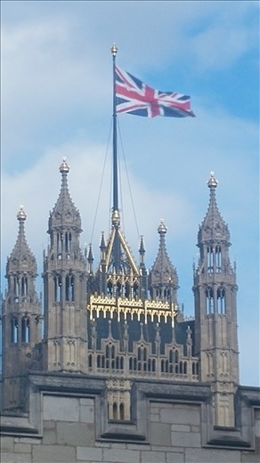 British flag flying on Westminster