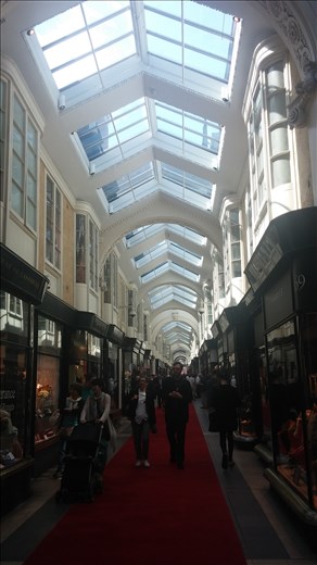 A cool arcade of shops.