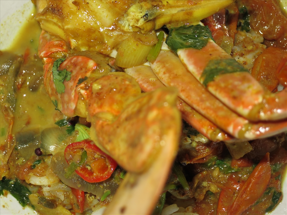 Up close and personal… served on top of steaming jasmine rice. 