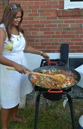 Me cooking my paella, notice my pan??: by chefgirl44, Views[212]