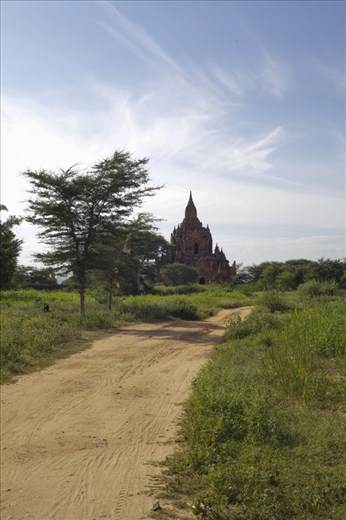 One of the many Pagodas that dot the landscape in Bagan, Mayanmar's ancient capital.  More than 10,000 Pagodas and temples esisted in this area in the 11th Century - the remains of over 2000 of which are still there today.