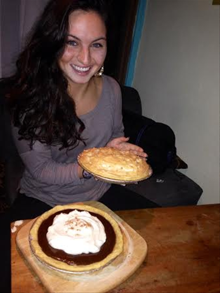 Me with both pies - ready to enjoy!