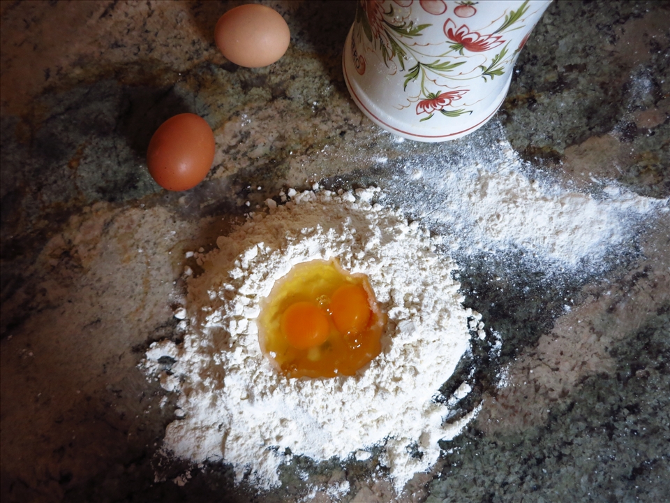 Making the pasta dough