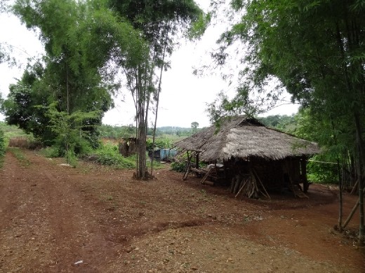 Actual village in the distant hills