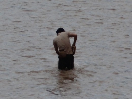 Fishing in front of the hotel