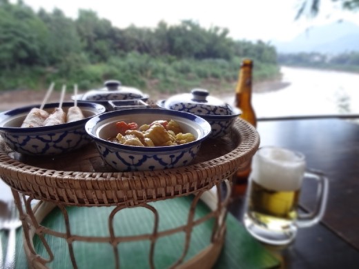 My four course meal with a HUGE beer!