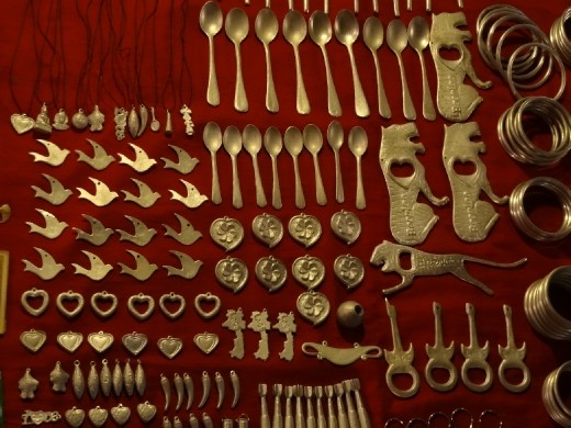 All of these items were made from the  bombs that were dropped during the Vietnam war.