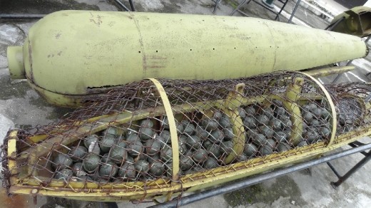 Bomblets from inside bomb