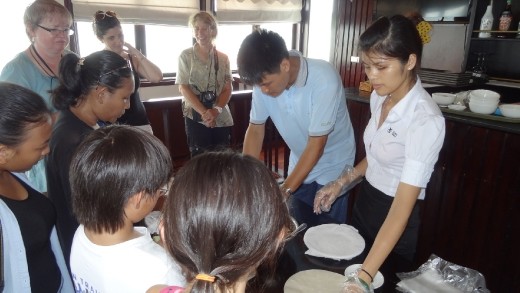 Cooking class on the ship