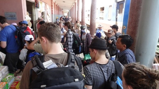 Getting off train after 15 hours!