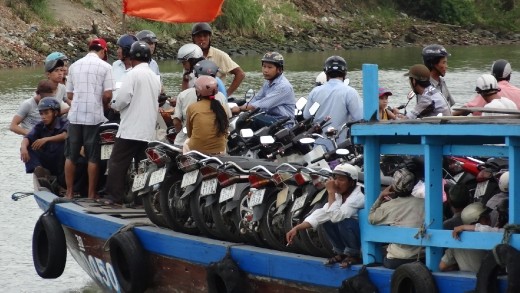 Ferry crossing the river