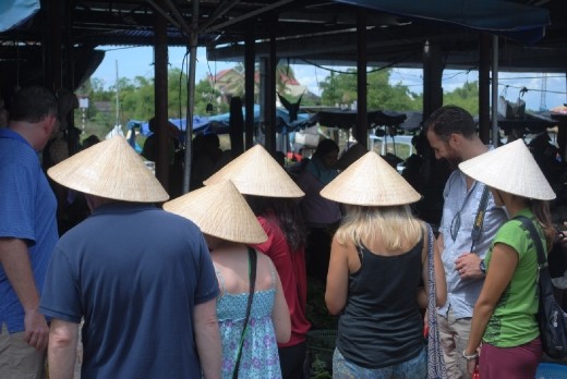 Tourist playing locals