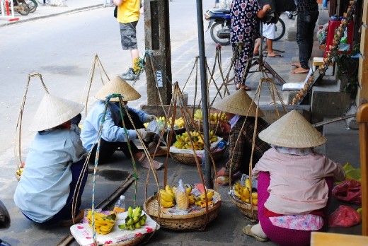 Getting ready to sell fruits