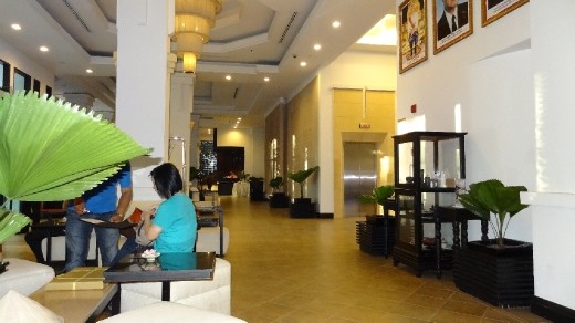 Lobby of the Tara Angkor Hotel.  A free 30 minute foot massage is included!