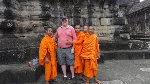 Everyone wants to touch the Happy Buddha and take pictures with him.