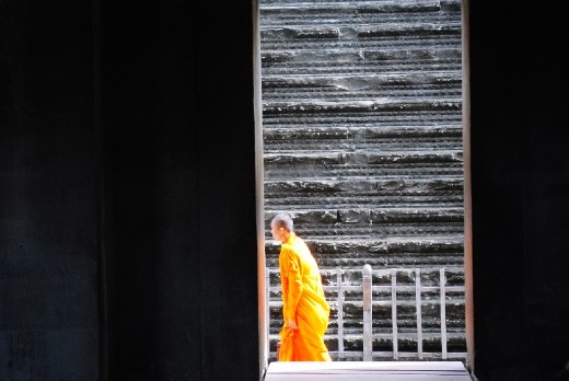 Monk passing by doorway (you figured that out already, right?)
