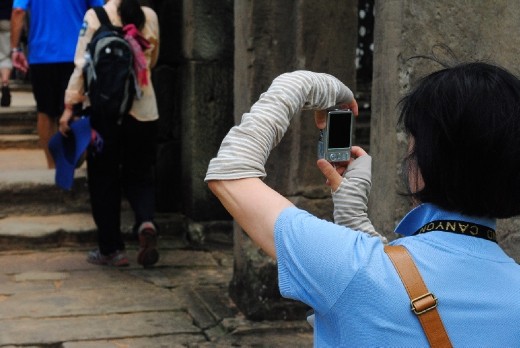 New fashion statement.  Some women hate getting a tan.