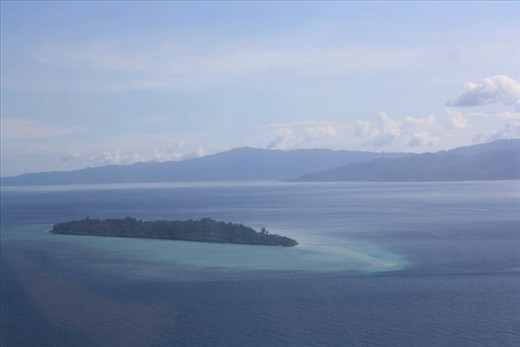 A Beautiful Island from Helicopter