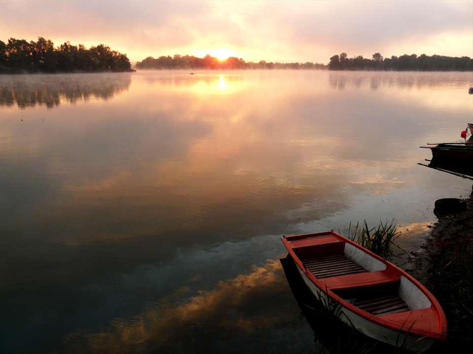 The boats are still asleep in the dawn
