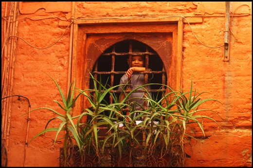 In to the moroccan souks, a little watcher