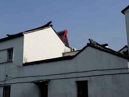 old roof and new solar hot water