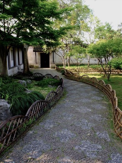 bamboo fenced path, Couples Retreat Garden