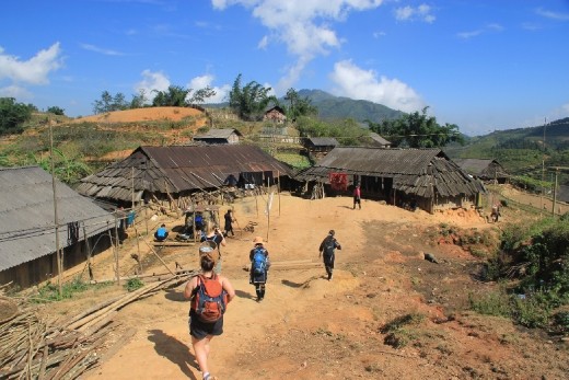 Walking through a Hmong village