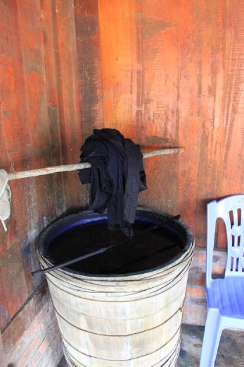 Dying cloth for Black Hmong clothing