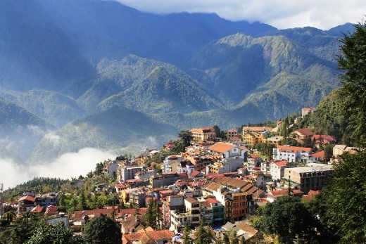 Looking down on Sapa
