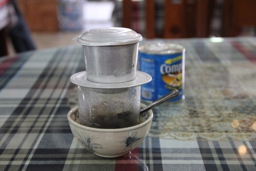 Coffee Vietnamese style, strong with condensed milk