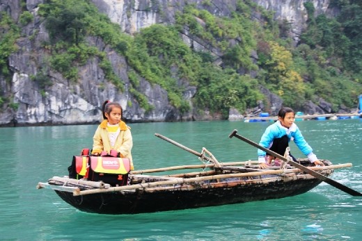 Kids on their way to school