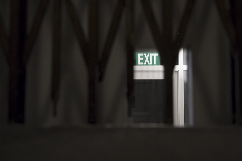 A small window in the door lets you watch the foyer disappear as the lift ascends quickly up the dark elevator shaft. Those who take this ride regularly hope the journey will be quick, as the lift has a nasty habit of breaking down. 
