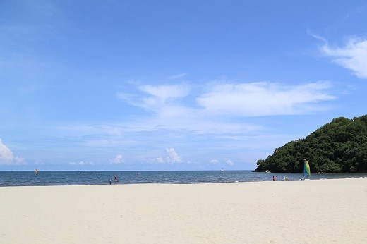 A Borneo beach and deliciously warm South China Sea beckoning to wash away the cares of the day!