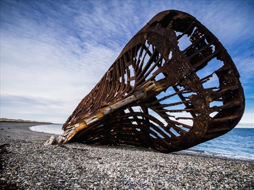Punta Arenas, Chile - This British Tea Clipper was beached by its last owner in 1899. This massive 714 tons vessel called Ambassador, shows how time passes and how harsh the weather can be in Patagonia. 