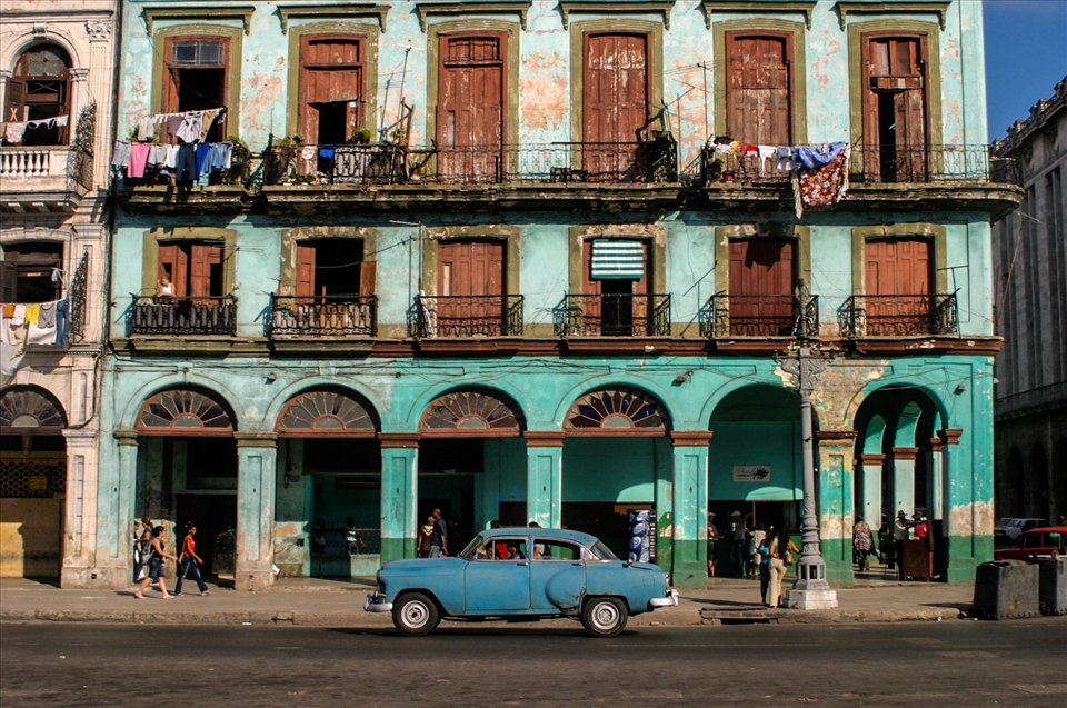 Ironic Charm: American Cadillac’s dominate the streets of the Cuban Capital in contrast with the deterioration of the city’s buildings. This ironic image is synonymous with the charm of Havana.