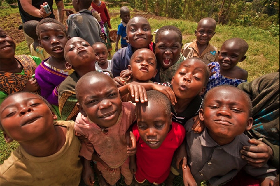 Hoards of children meet you where ever you go...