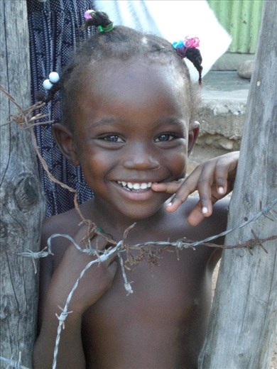Beyond the harsh barbed wire is joy is laughter.
