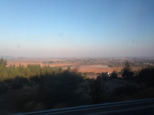 On the bus to Cauquenes, where Max picked me up. From there to just north of latt. 36, Chile! (a bit south of Curanipe)