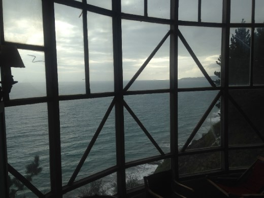 View outside living room; first day here was stormy.