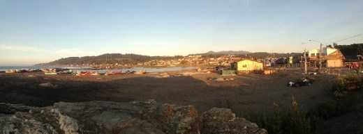 Panorama of Curanipe from the beach.