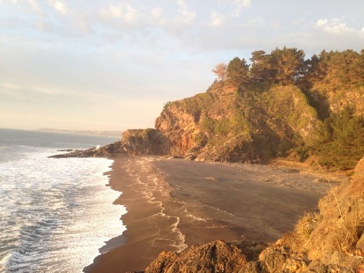 I climbed the rock you can see on the beach from the kitchen window, to take this picture looking up at the house.